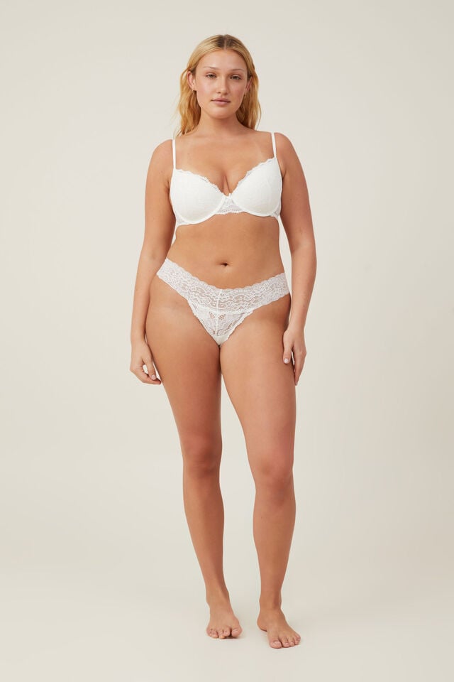 Everyday Lace Thong Brief, CREAM