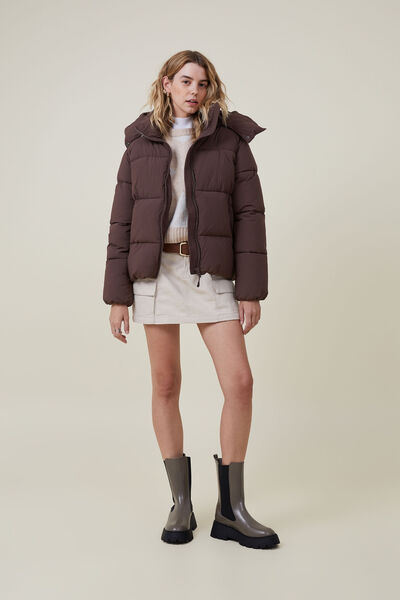 The Recycled Mother Puffer Jacket 3.0, CEDAR BROWN