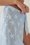 Open Mesh Beach Sarong Wrap Skirt, BLUE SKY/FLORAL - alternate image 2