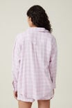 Flannel Boyfriend Long Sleeve Shirt, PINK CHECK - alternate image 3
