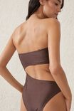 Strapless Cut Out One Piece Brazilian, BROWNIE SHIMMER - alternate image 2