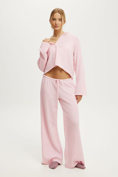 Super Soft Waffle Wide Leg Pant, PINK KISS