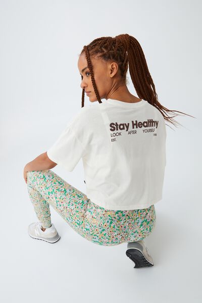 Relaxed Active Recycled Graphic T-Shirt, COCONUT MILK/STAY HEALTHY