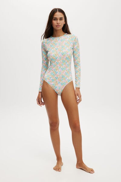 Long Sleeve One Piece Full, GINA FLORAL