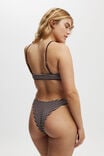 Refined High Side Brazilian Bikini Bottom, WILLOW BROWN CRINKLE STRIPE - alternate image 3