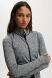 Active Core Zip Through Long Sleeve, SALT AND PEPPER - alternate image 2