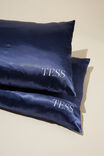Luxe Satin Pillowslip Duo Personalised, TRUE NAVY - alternate image 3