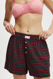 Flannel Boyfriend Boxer Short, CHRISSY CHECK/RED - alternate image 2