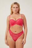 Butterfly Lace Strapless Push Up2 Bra, ROSE RED - alternate image 5