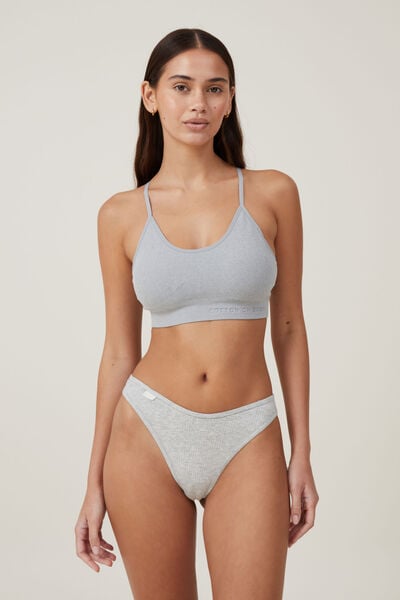 Women's casual cotton bra (2-pack) - grey