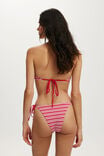 String Tie Side Brazilian Bikini Bottom, ELLA STRIPE RIB RED - example image 3