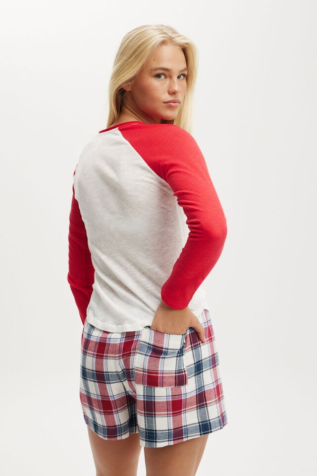 Raglan Long Sleeve Top, CHERRY PIE