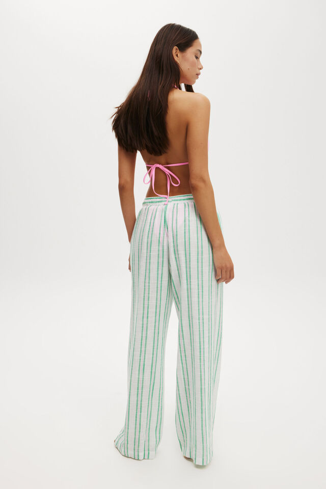 The Essential Beach Pant, PALM LEAF/PINK SORBET STRIPE