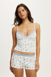 Dreamy Soft Triangle Cami, JULIET ROSES LIGHT GREY MARLE/LACE - example image 1