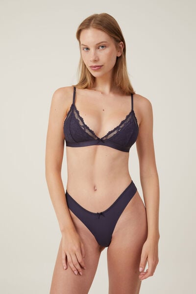 Sutiã - Everyday Lace Triangle Padded Bralette, NIGHTSHADE