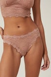 Stretch Lace Thong Brief, NOUGAT - alternate image 2