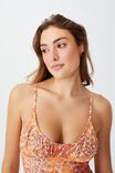 Gathered Scoop Back One Piece Cheeky, PATCHWORK DITSY ORANGE