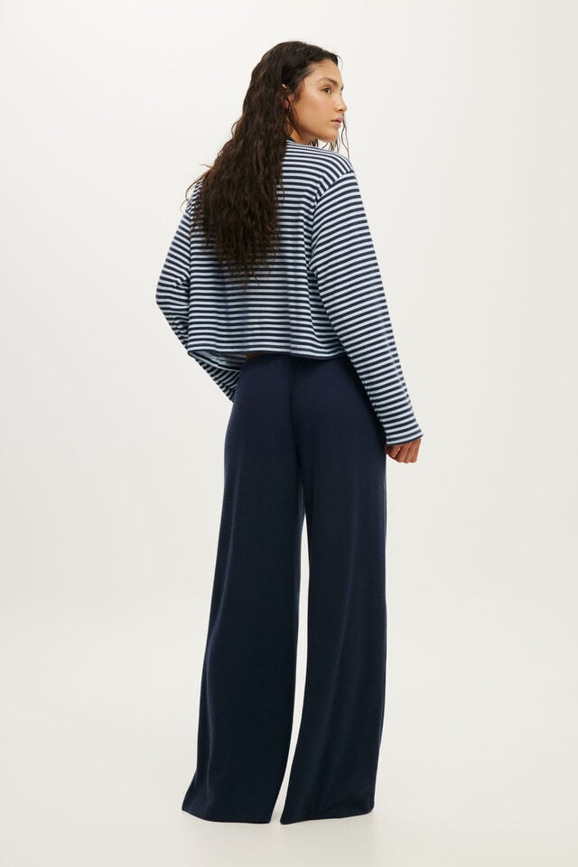 Super Soft Waffle Wide Leg Pant, MOON TIDE
