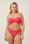 Butterfly Lace Strapless Push Up2 Bra, ROSE RED - alternate image 1