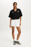 Cropped Graphic Sporty Tee, BLACK/BWC - example image 4