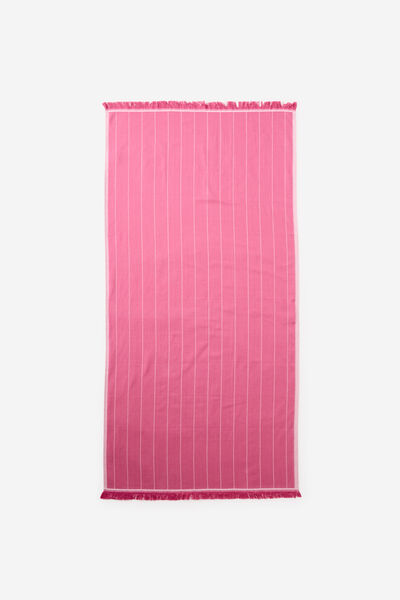 Lucia Lightweight Towel, SUNDRIED ROSE PINSTRIPE