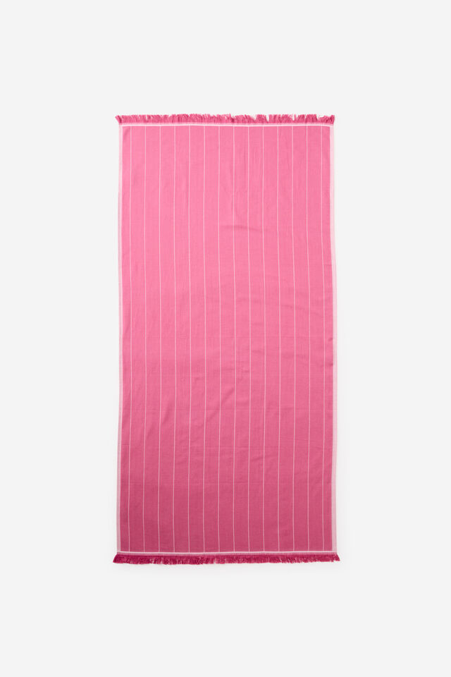 Lucia Lightweight Towel, SUNDRIED ROSE PINSTRIPE