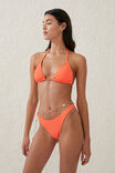 Refined High Side Thong Bikini Bottom, VIBRANT ORANGE CRINKLE - alternate image 4