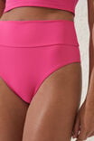 Smoothing High Waisted Cheeky Bikini Bottom, FLAMINGO PINK - alternate image 2