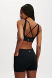 Seamless Plunge Strappy Back Crop, BLACK - alternate image 3