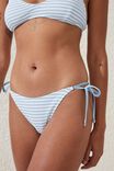 Fixed Tie Side Cheeky Bikini Bottom, BLUE SKY STRIPE CRINKLE - alternate image 2