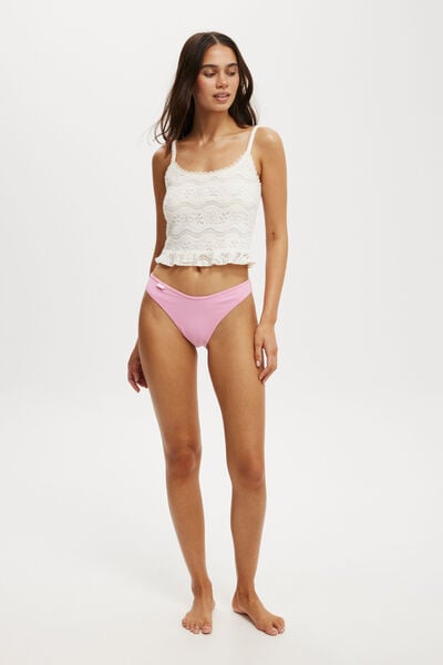 Organic Cotton Rib Bikini Brief, MILLENIAL PINK