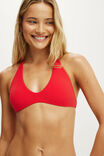Scoop Neck Halter Bikini Top, HEAT WAVE RED TERRY - example image 2