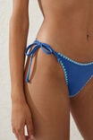 Fixed Tie Side Cheeky Bikini Bottom, SPRING BLUE/BLANKET STITCH - alternate image 2