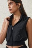 Reversible Lightweight Cropped Vest, BLACK - alternate image 2