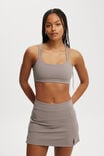 Strappy Sports Crop, DESERT GREY RIB - alternate image 1