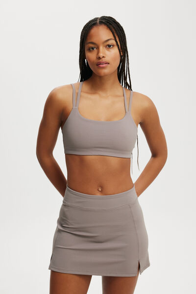 Strappy Sports Crop, DESERT GREY RIB