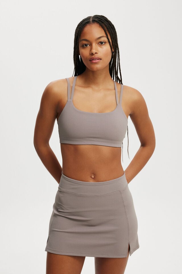 Strappy Sports Crop, DESERT GREY RIB