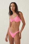 High Side Brazilian Seam Bikini Bottom, MALIBU PINK CRINKLE - alternate image 1
