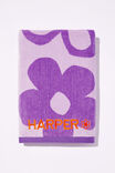 Cotton Beach Towel Personalised, POP FLORAL LILAC - alternate image 3