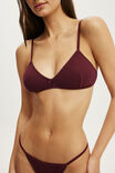Cotton Pointelle Triangle Padded Bralette, GINGERBERRY - example image 2