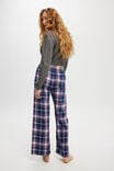 Flannel Boyfriend Boxer Pant, TONI CHECK/NAVY/WHITE AND RED - alternate image 3