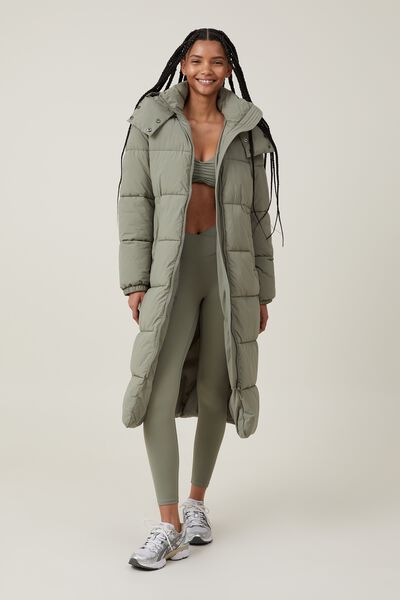 The Recycled Longline Mother Puffer, DUSTY KHAKI
