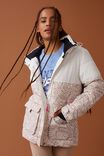 Body Quilted Snow Jacket, COCONUT MILK/ ANIMAL