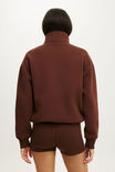 Plush Half Zip Sweatshirt, CHESTNUT - example image 3