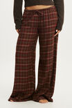 Personalised Cloud Soft Flannel Wide Leg Pant, JESSIE CHECK TOFFEE BEAN - example image 4