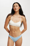 Organic Cotton Pointelle Bikini Brief, BOW STRIPE BLUE - alternate image 4