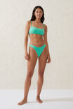Straight Neck Crop Bikini Top, FRESH GREEN METALLIC - alternate image 4