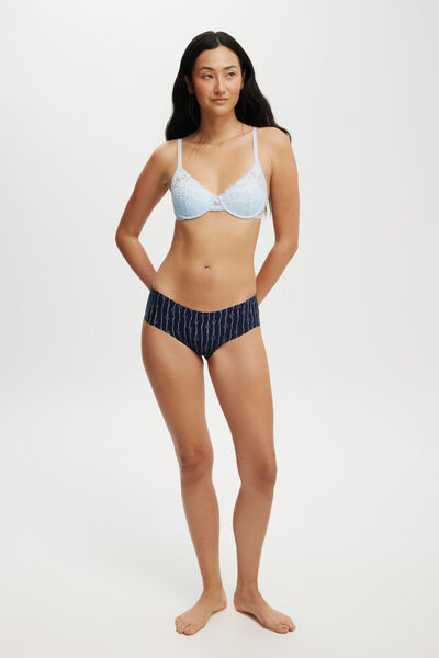 The Invisible Boyleg Brief, BOW STRIPE BLUE