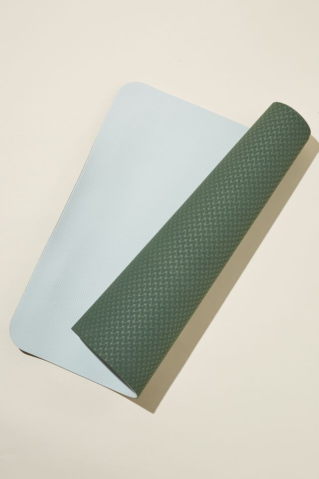 Printed Yoga Mat With Strap, SAGE LEAF/ COOL MIST