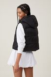The Recycled Mother Hooded Puffer Vest 2.0, BLACK - alternate image 3